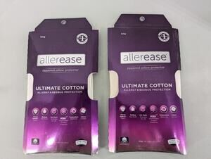 2 AllerEase Ultimate Cotton Zippered Pillow Protector White King Size